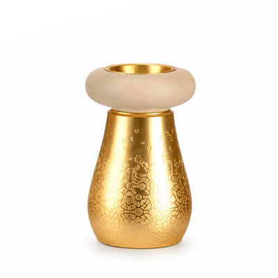 Otantik Nourhan Stainless Steel Incense Burner Matt Gold And Beige Siddiq Gifts