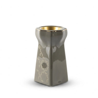 Otantik Octara Porcelain Incense Burner Grey with Gold Siddiq Gifts