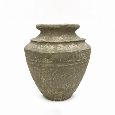 SCM-471 Paper Mache Decorative Flower Vase 39 cm Stone Finish Grey Siddiq Gifts