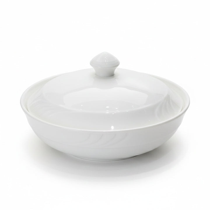 PD2228-9 Halva Bowl with Lid – 9 Inch White Ceramic Serving Bowl – Siddiq Gifts Mussafah Abu Dhabi