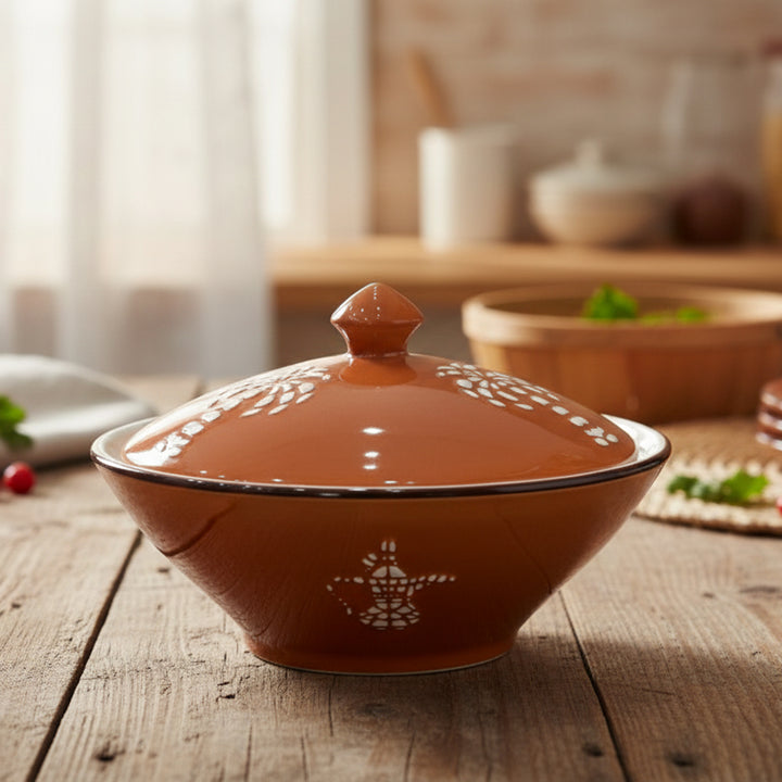 PD5721L-Z-10 Halva Bowl with Lid – 10 Inch Ceramic Serving Bowl – Siddiq Gifts Mussafah Abu Dhabi