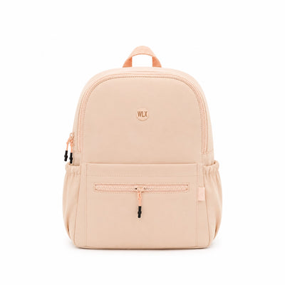 Peach Backpack, 34 × 34 cm, Featuring Multiple Zipper Compartments and Adjustable Straps for Everyday Essentials, Travel, Work, and Casual Use at Siddiq Gifts.