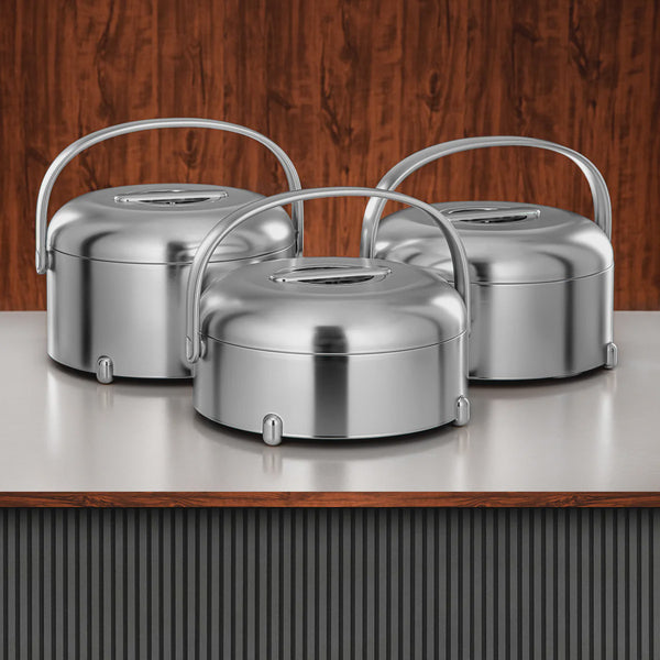 EM-250/350/450 Hot Pot 3-Piece Set – Classic Silver Finish (2.5L, 3.5L, 4.5L) - PEL2830112