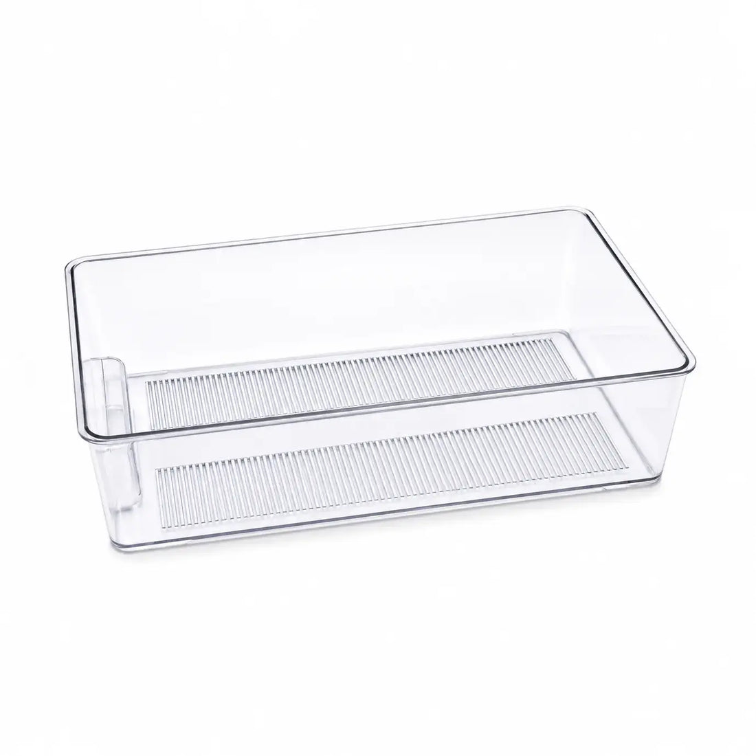 NA-75513-P PET Fridge Organizer Storage Bin with Handle – 36.3 × 20.8 × 11 cm – Transparent