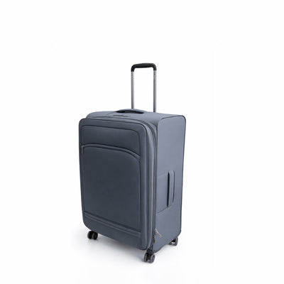 Pierre Cardin Trolley Case Dark Grey Soft Shell Luggage With TSA Lock And 360 Degree Spinner Wheels By Siddiq Gifts