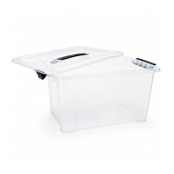 Plastic Storage Box 14L Transparent with Locking Lid Handles | Siddiq Gifts