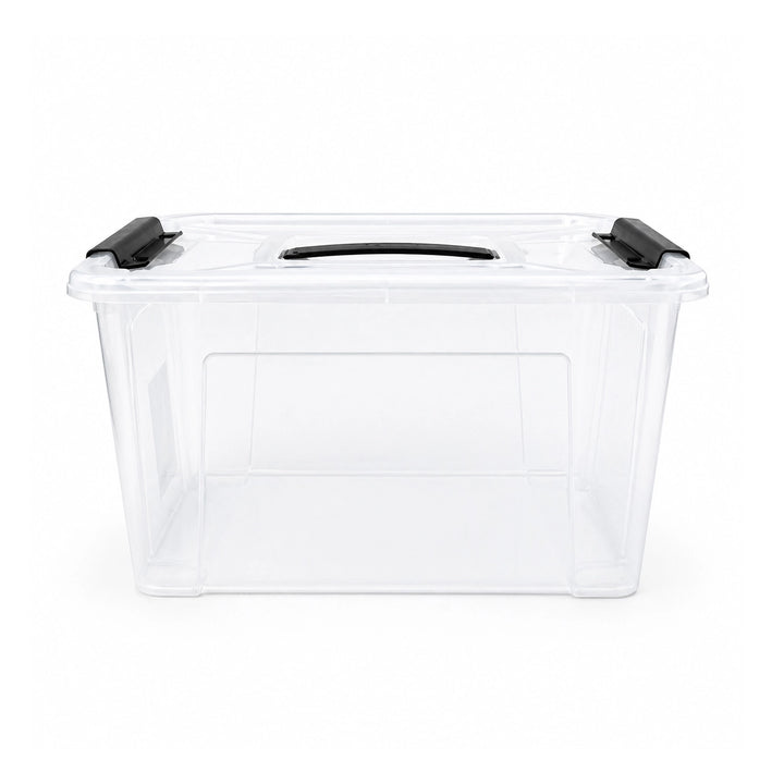Plastic Storage Box 14L Transparent with Locking Lid Handles | Siddiq Gifts