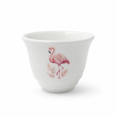 Porcelain Cawa Cup Set 80 cc 12 Pieces Flamingo Design by Siddiq Gifts
