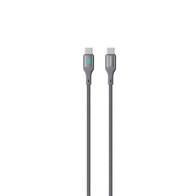 Porodo USB-C to USB-C Charging & Data Cable in Gray, 1M, Supporting up to 240W Fast Charging and Reliable Data Transfer at Siddiq Gifts.
