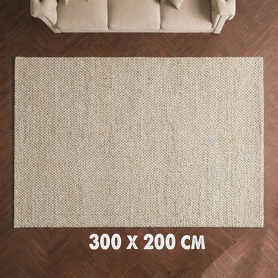 PP Loop Carpet 200x300cm Cream By Siddiq Gifts