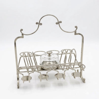 Premium Nickel Tea Cup Holder Tea Cup And Condiment Stand Elegant Tea Serving Organizer Siddiq Gifts