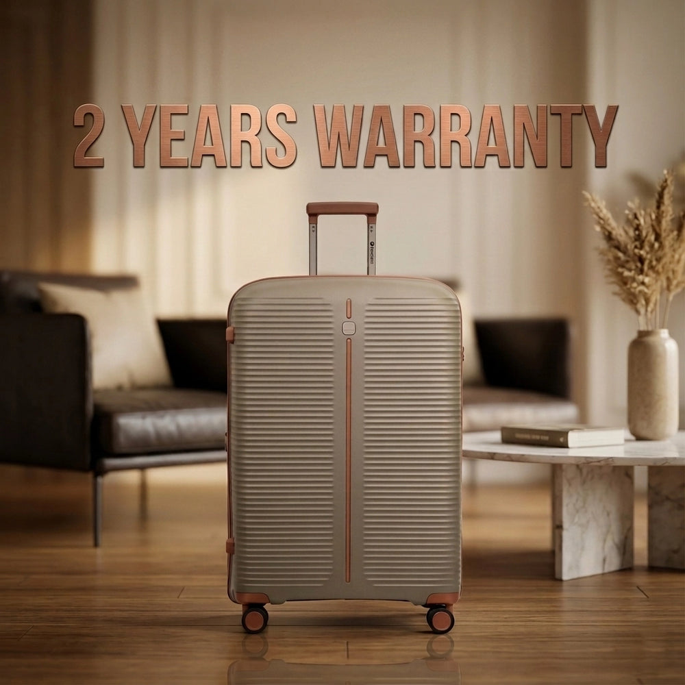 PRESIDENT Trolley Case Champagne TSA Lock 360 Spinner Wheels Expandable Hard Shell Siddiq Gifts