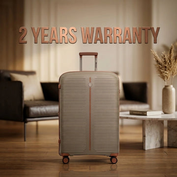 PRESIDENT Trolley Case Champagne TSA Lock 360 Spinner Wheels Expandable Hard Shell Siddiq Gifts