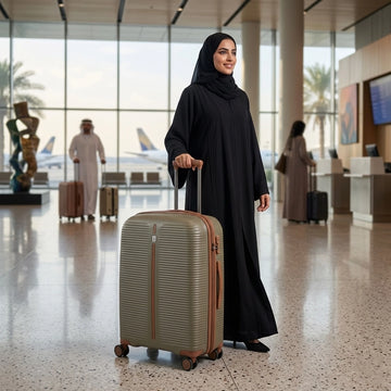 PRESIDENT Trolley Case Champagne TSA Lock 360 Spinner Wheels Expandable Hard Shell Siddiq Gifts