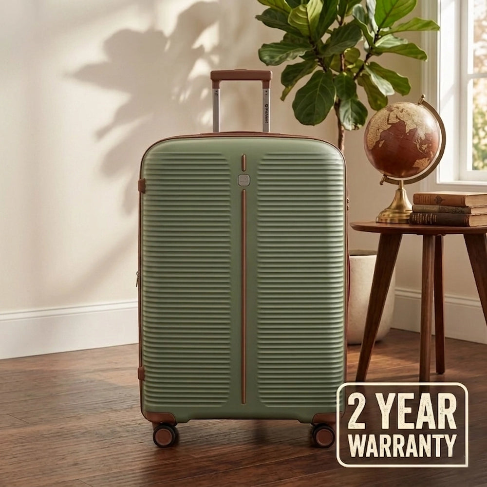 PRESIDENT Trolley Case Olive Green TSA Lock 360 Spinner Wheels Expandable Hard Shell Siddiq Gifts