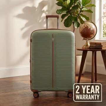 PRESIDENT Trolley Case Olive Green TSA Lock 360 Spinner Wheels Expandable Hard Shell Siddiq Gifts