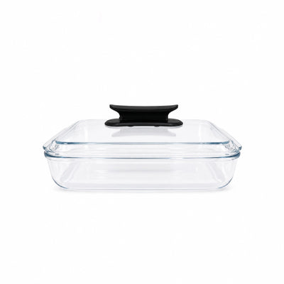 Pyrex Glass Casserole with Lid 3 Liter Clear Borosilicate Glass Bakeware for Baking Roasting Serving Reheating and Food Storage by Siddiq Gifts