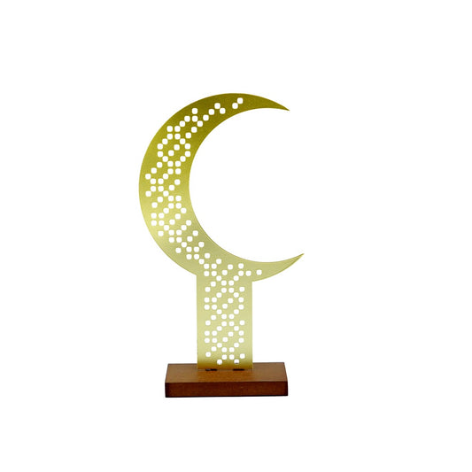 1268-102 Ramadan Decor  Metal Crescent Gold23 CM