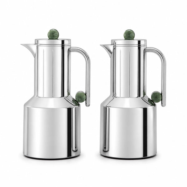  Regal Vacuum Flask 2 Pieces Set Silver with Green Finish