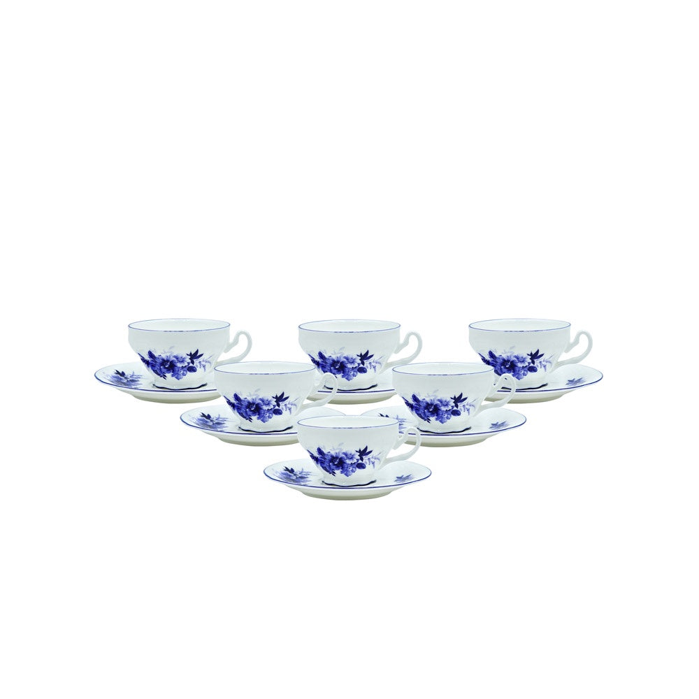 SNZ-012 Coffee Cup & Saucer Set With Blue Rim