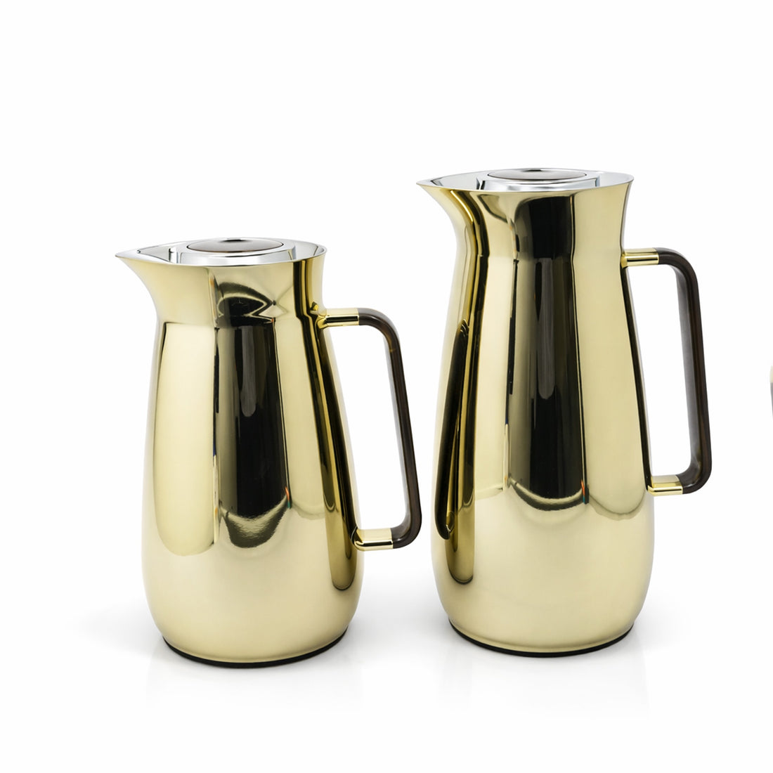 RGD21Q Vacuum Flask Set – 2 Pieces (1.0L + 0.8L) – Champagne Gold Finish with Brown Handle