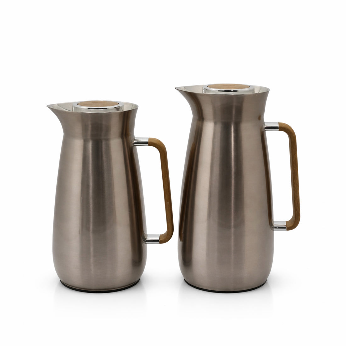 RGD21Q Vacuum Flask Set – 2 Pieces (1.0L + 0.8L) – Copper Finish with Wooden Handle