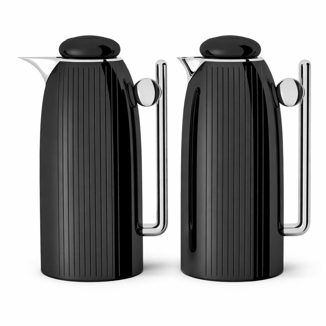 RGD26QA Vacuum Flask Set – 2 Pieces (1L + 1L) – Jet Black & Silver Finish