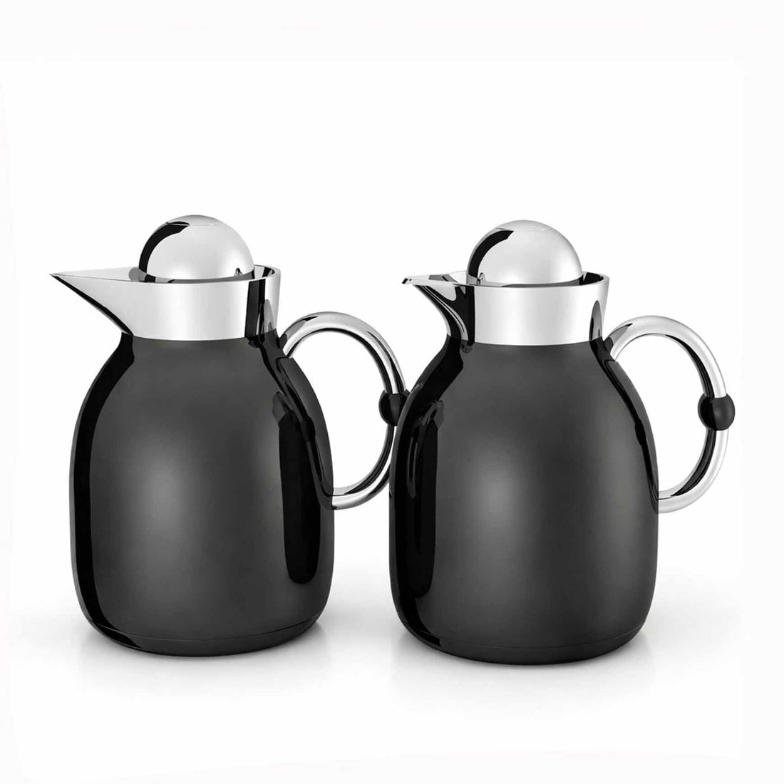 RGD27Q Vacuum Flask 2 Pieces Set (1L + 1L) – Jet Black with Silver Finish