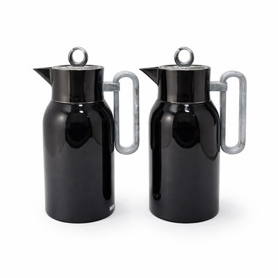 Rgd29Qab Vacuum Flask Set 2 Pieces 1L Jet Black And Grey Finish From Siddiq Gift Shop
