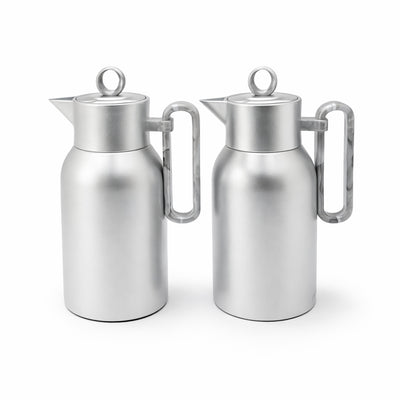 Rgd29Qab Vacuum Flask Set 2 Pieces 1L Silver And Grey Finish From Siddiq Gift Shop
