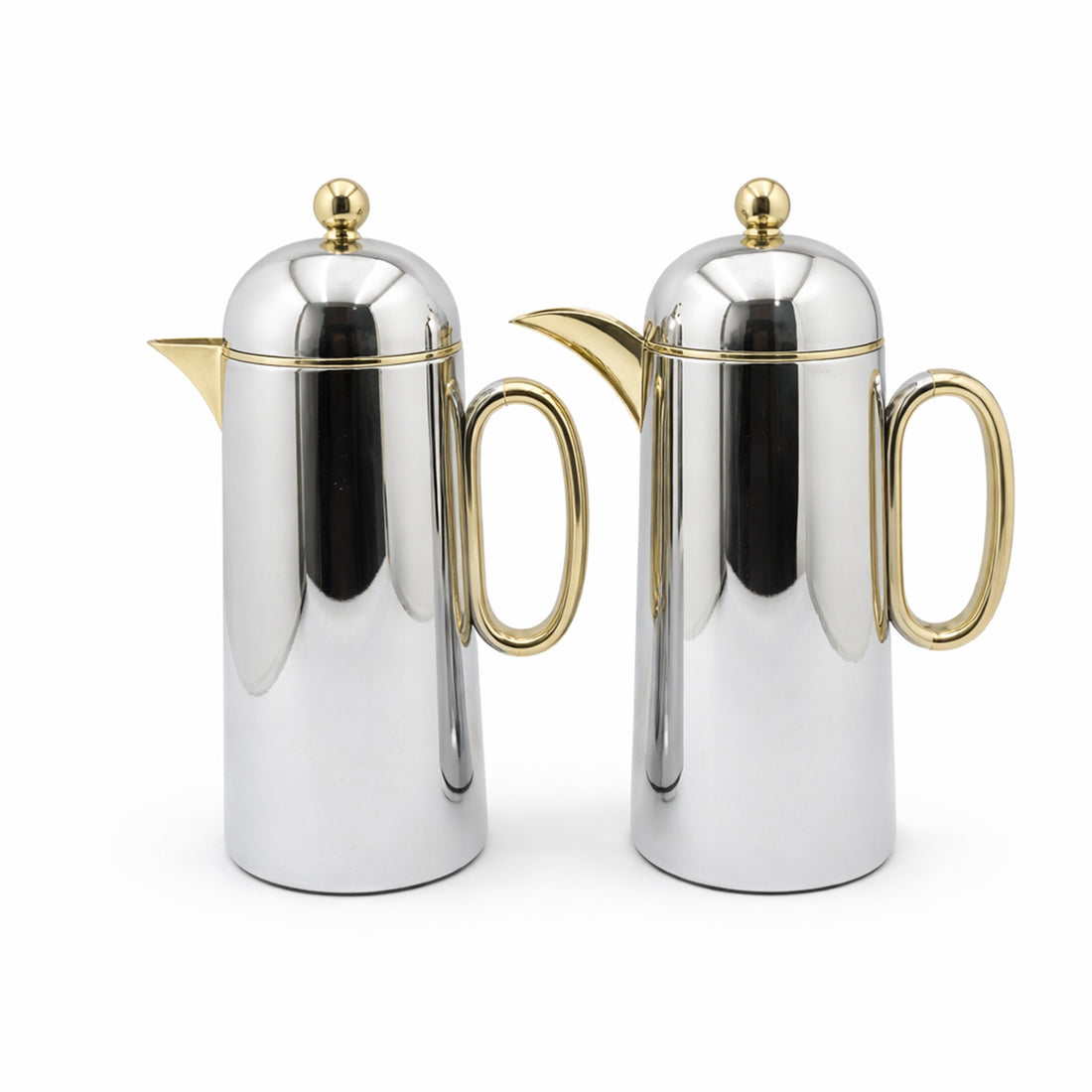 RGD30QA/B Vacuum Flask Set – 2 Pieces (1.0L & 1.0L) – Silver with Champagne Gold Accents