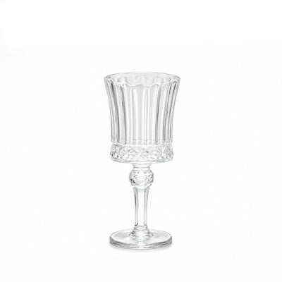 Ribbed Wine Glass Set 160 ml 6 Pieces Clear Siddiq Gifts