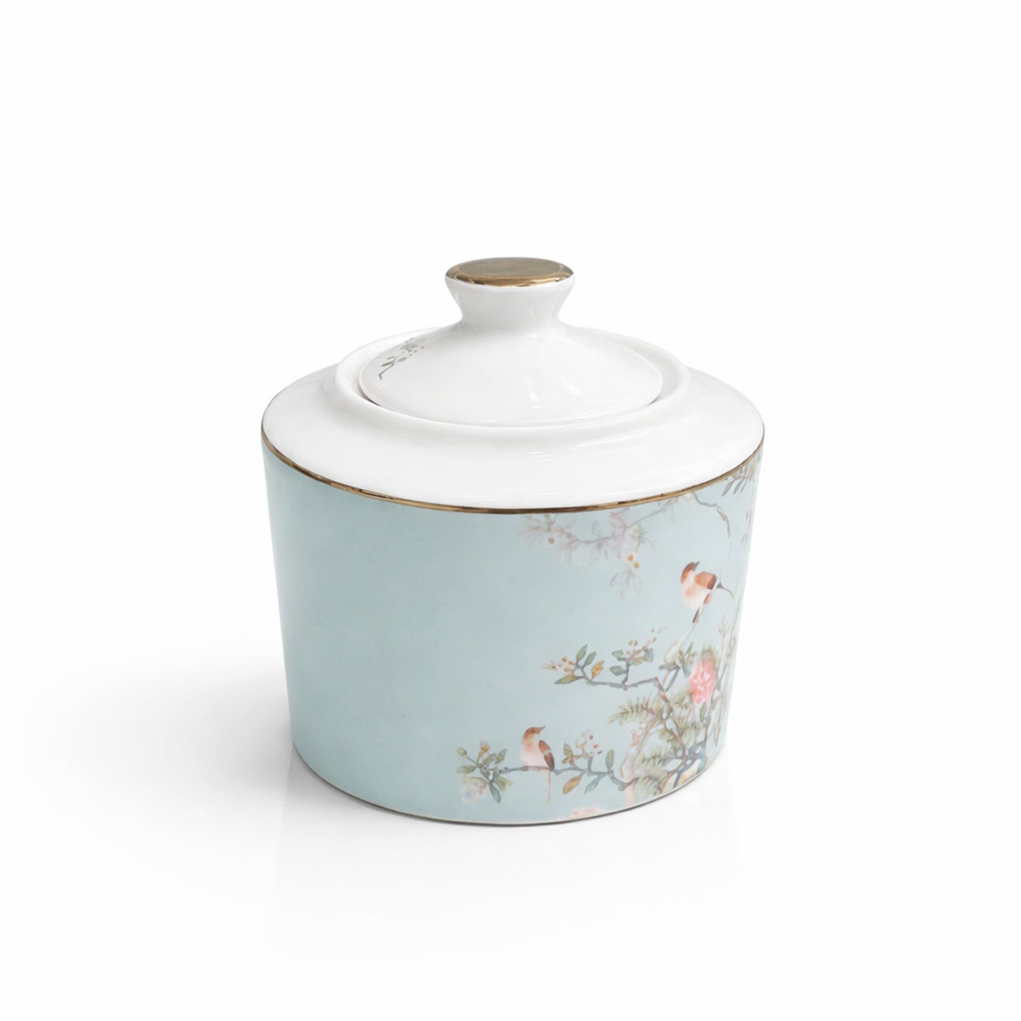 RM-472 ceramic tea set 16 pieces light blue and white floral design from Siddiq Gift Shop
