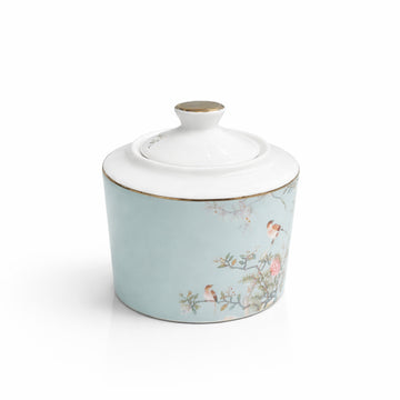 RM-472 ceramic tea set 16 pieces light blue and white floral design from Siddiq Gift Shop
