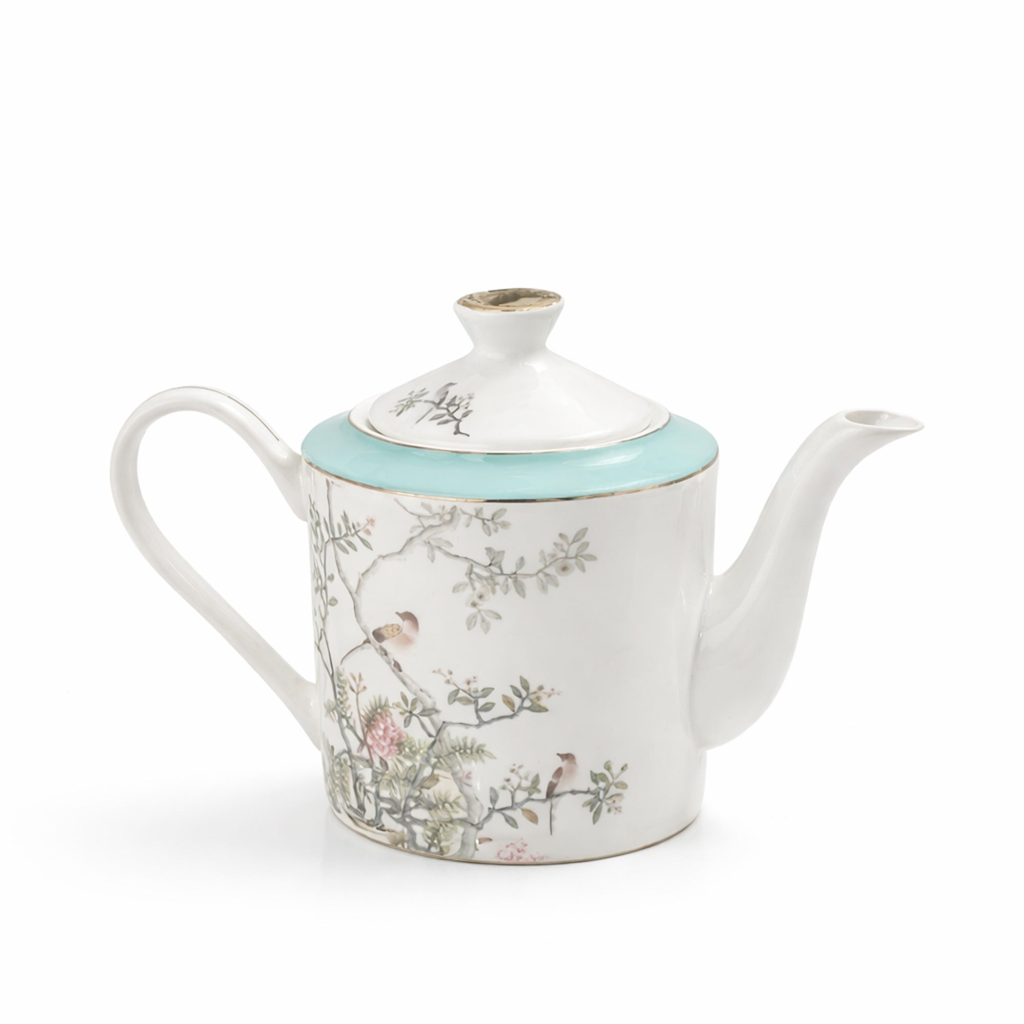 RM-472 ceramic tea set 16 pieces light blue and white floral design from Siddiq Gift Shop