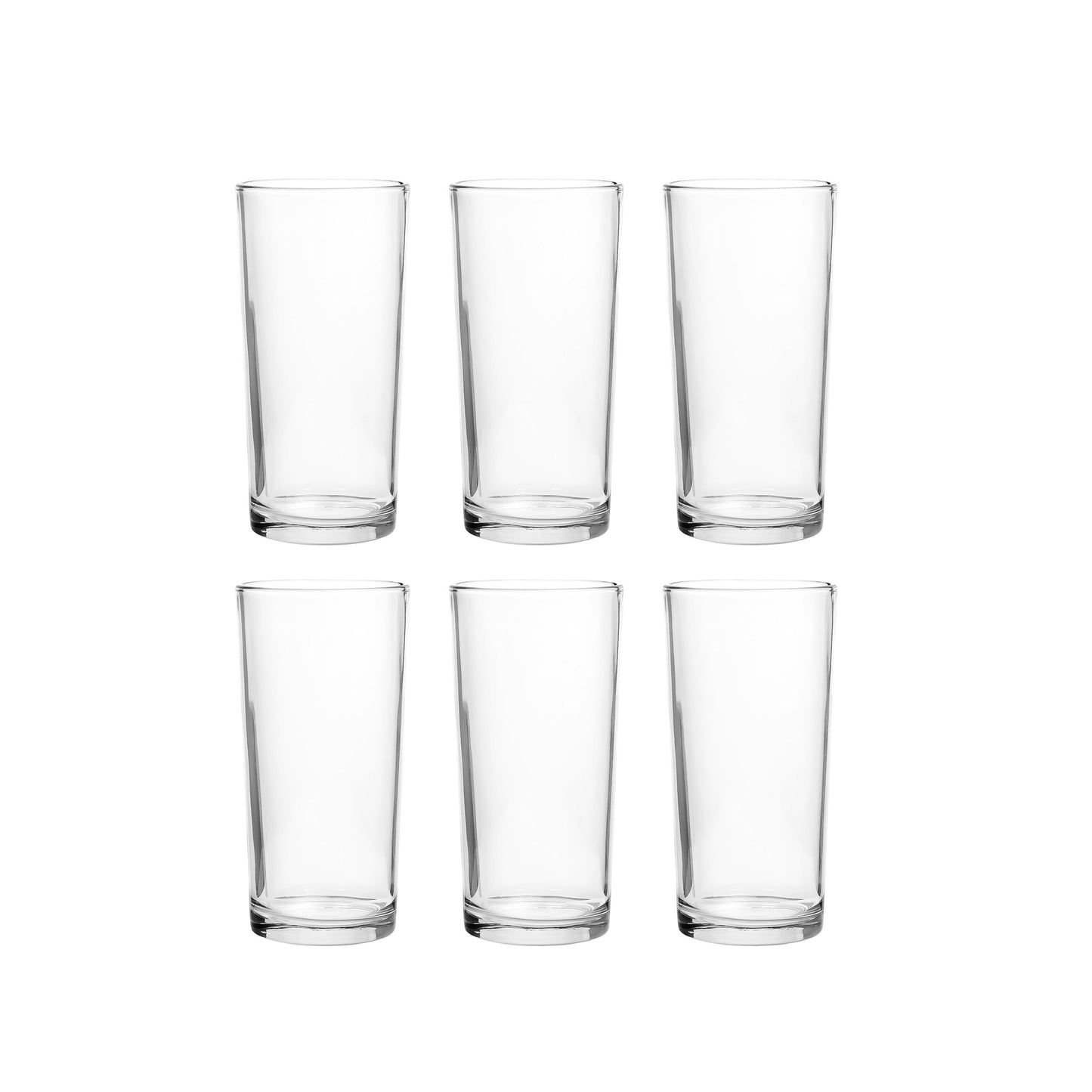 Glass Tumbler Set – 6-Piece – 370 ml – Classic Tall Design – JS69115-3