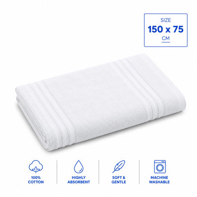 Sams Cotton Bath Towel, 150 × 75 cm, with Soft and Extra Absorbent Cotton Fabric at Siddiq Gifts.