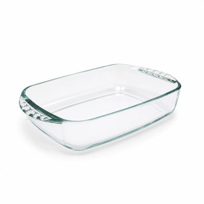 Sarv Rectangular Glass Baking Dish 950cc Clear Glass with Handles Oven Safe Dish by Siddiq Gifts