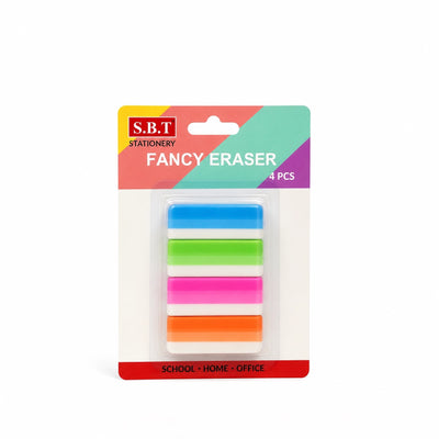 S.B.T Fancy Eraser Set 4 Pieces Assorted Colours Siddiq Gifts