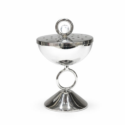 SBTC269 Incense Burner Silver Finish With Marble Ball Top – Siddiq Gifts Mussafah Abu Dhabi