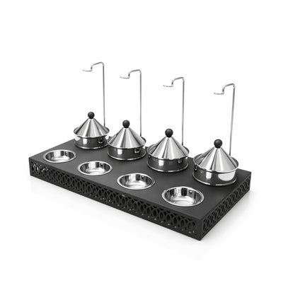 SBTC557 Multi-Bowl Serving Dish Set with Hanging Hooks – Black | Siddiq Gifts – Mussafah Abu Dhabi