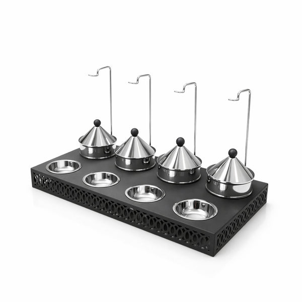 SBTC557 Multi-Bowl Serving Dish Set with Hanging Hooks – Black | Siddiq Gifts – Mussafah Abu Dhabi