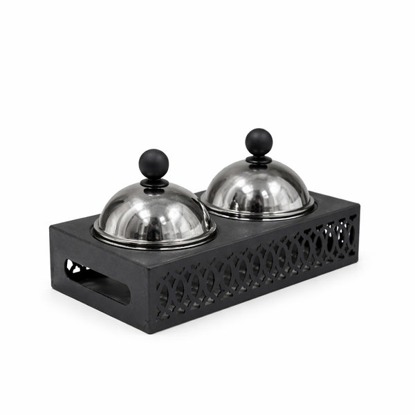 SBTC562 2-Piece Serving Bowl Set – Stainless Steel with Black Base | Siddiq Gifts – Mussafah Abu Dhabi