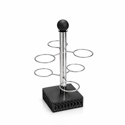SBTC571 Cawa Cup Stand – 6-Cup Holder – Silver with Black Base | Siddiq Gifts – Mussafah Abu Dhabi