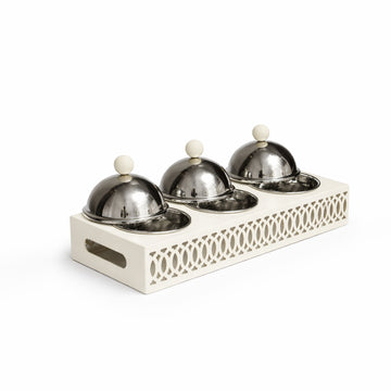 SBTC625 Mini Serving Bowl Set – 3-Piece – Ivory Base with Dome Lids | Siddiq Gifts – Mussafah Abu Dhabi