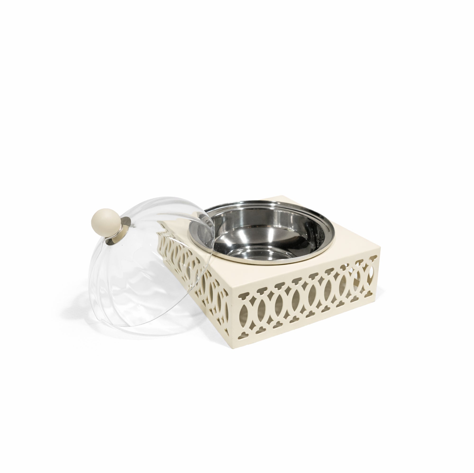 SBTC627 Date Bowl with Clear Dome Lid – 11 cm (D) – Ivory Base | Siddiq Gifts – Mussafah Abu Dhabi