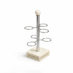 SBTC635 Cawa Cup Holder Stand – 6 Cups Holder  – Ivory Base with Stainless Steel Frame