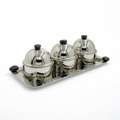 SBTC660 Rectangle Tray with 3-Piece Bowl Set – Stainless Steel Silver Finish | Siddiq Gifts – Mussafah Abu Dhabi