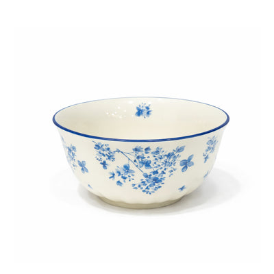 SC4115 ceramic bowl 7 inch white with blue floral design for salad and serving use – Siddiq Gifts Mussafah Abu Dhabi