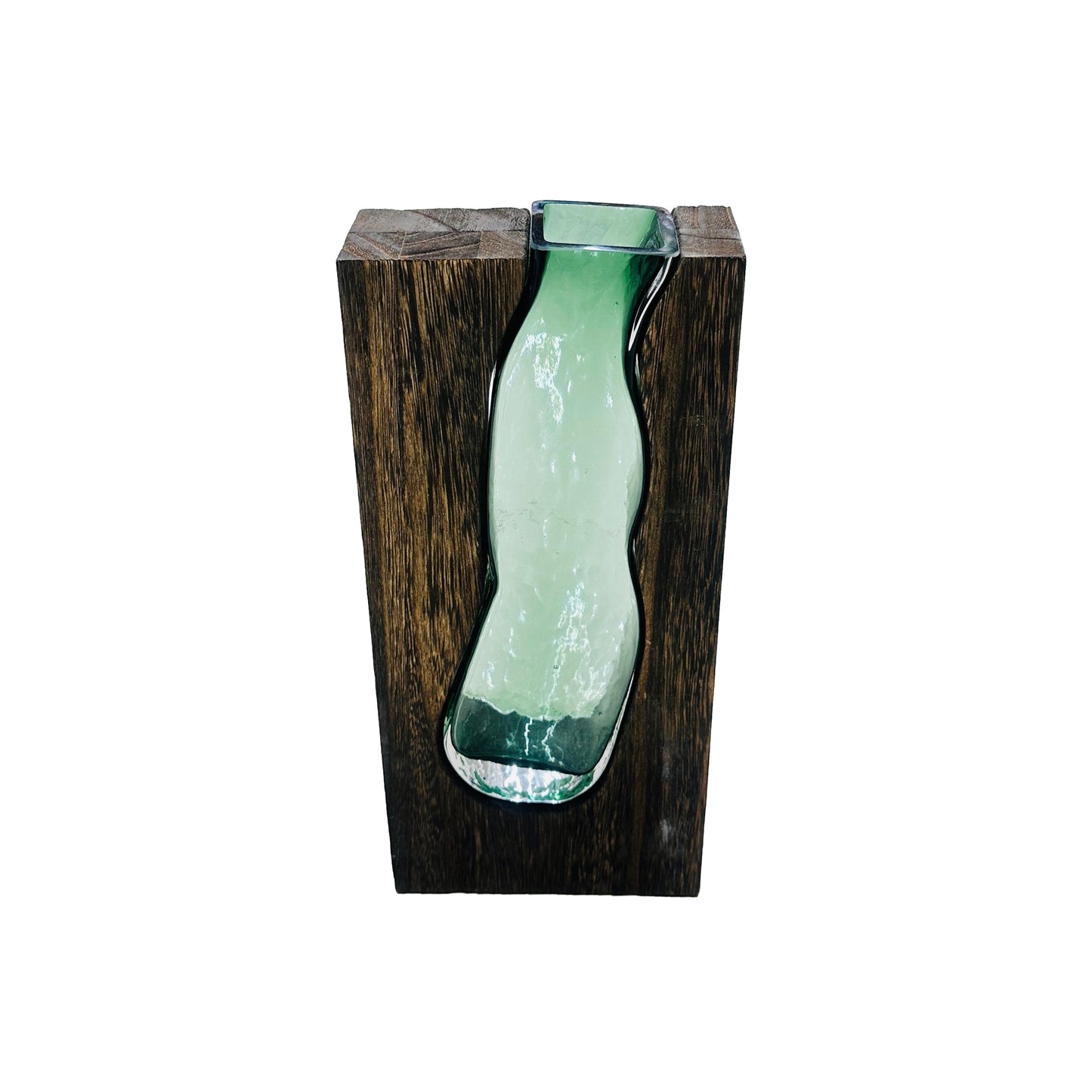 Flower Vase With Wooden Base